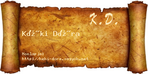 Kéki Dóra névjegykártya